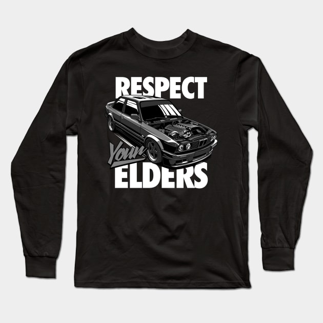 E30 "Respect Your Elders" Long Sleeve T-Shirt by rizadeli